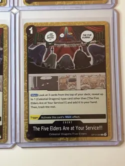 The Five Elders Here At Your Service!!! OP13-096 - 4 Gold Foil Card Play Set - Image 5