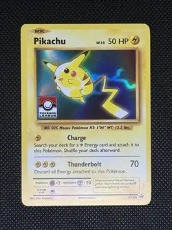 2016 Pikachu XY202 Black Star Promo Stamped Pokemon League & Championship Card - Image 1