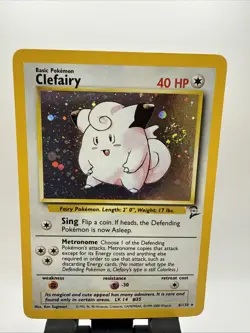 1999-2000 Base Set Clefairy Holo #6/130 Rare WOTC Pokemon Card TCG NM Mint Swirl - Image 1