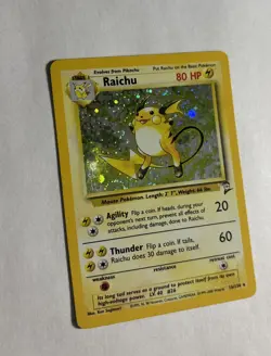 2001 Base Set 2 Raichu Holo #16/130 Rare WOTC Pokemon Card TCG 100% Orignal NM! - Image 2