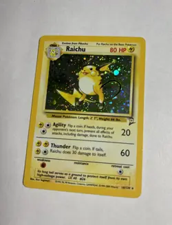 2001 Base Set 2 Raichu Holo #16/130 Rare WOTC Pokemon Card TCG 100% Orignal NM! - Image 3