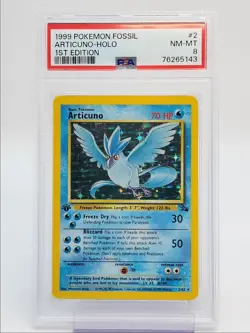 ARTICUNO 1999 POKEMON FOSSIL 1ST EDITION HOLO 2/62 PSA 8 Q0907 - Image 1