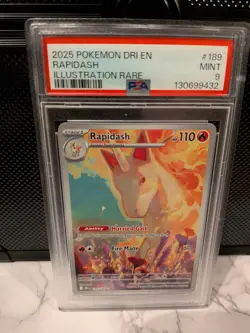 Rapidash 189/182 Illustration Rare Pokemon Destined Rivals - PSA 9 Mint - Image 1