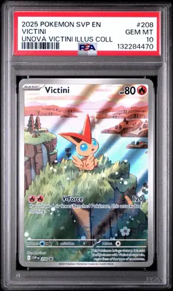 Pokemon TCG Unova Victini Illustration Collection Promo 208 PSA GEM MINT 10 - Image 3