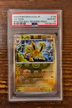 PSA 10 Jolteon Master Ball Reverse Holo 135/165 Pokemon card Game 151 SV2a 2023 - Image 1