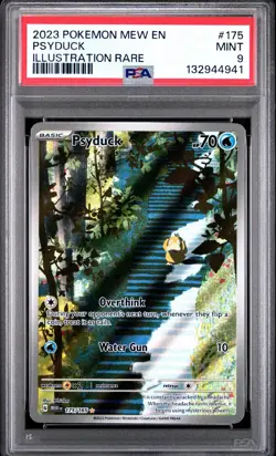 Pokemon 151 Psyduck Full Art 175/165 Illustration Rare PSA 9 Mint English - Image 1