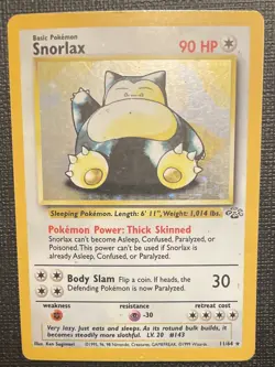 Pokemon Snorlax Holo Rare 11/64 Jungle Set Vintage 1999 Card HP/DAMAGED - Image 1
