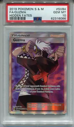 Pokemon Sun & Moon Hidden Fates Shiny Vault Card SV84 Guzma PSA 10 - Image 1