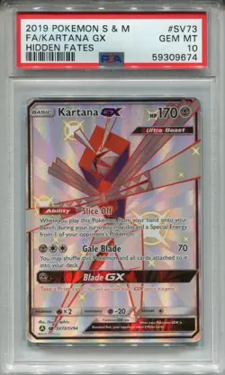 Pokemon Sun & Moon Hidden Fates Shiny Vault Card SV73 Kartana PSA 10 - Image 1