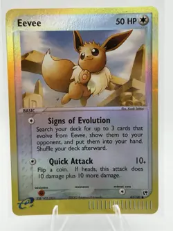 Pokemon Eevee 50 HP Reverse Holo Card EX Sandstorm 63/100 English - Image 2