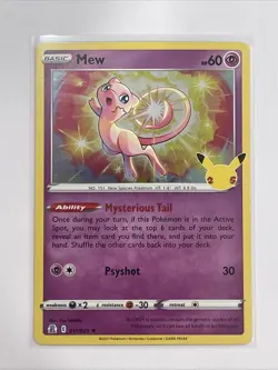 Pokemon TCG Mew Holo Card 11/25 Celebrations LP Condition - Image 1
