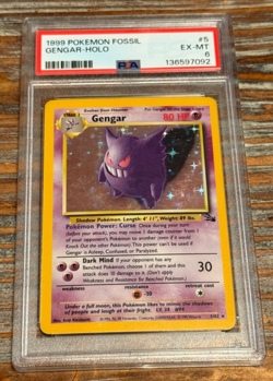 1999 Pokemon TCG Fossil 5 Gengar-Holo PSA 6 Excellent-Mint WOTC - Image 3