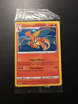 Special Delivery Charizard Pokemon Center Promo Card Holo (SWSH075) - SEALED - Image 1