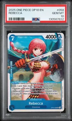 2025One Piece OP10 EN Rebecca PSA 10 GEM SUPER RARE #058 - Image 1