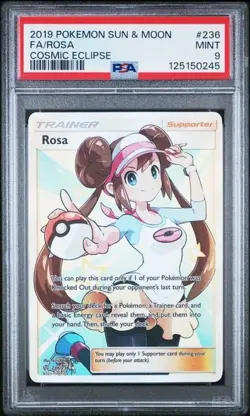 2019 POKEMON SUN & MOON COSMIC ECLIPSE #236 FULL ART/ROSA PSA 9 - Image 1