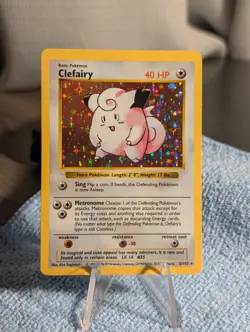 1999 Pokemon TCG Clefairy Base Set Shadowless Holo Rare 5/102 Vintage - Image 1