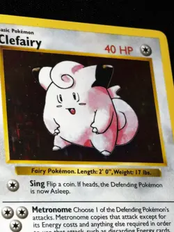 1999 Pokemon TCG Clefairy Base Set Shadowless Holo Rare 5/102 Vintage - Image 2