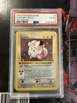 1999 POKEMON GAME #5 CLEFAIRY-HOLO 1ST EDITION SHADOWLESS BASE SET PSA 4 VG-EX - Image 1