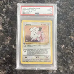1999 POKEMON BASE SET 1ST EDITION SHADOWLESS #5 CLEFAIRY-HOLO PSA 9 - Image 1