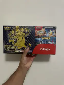 Pokemon TCG Surging Sparks ETB + Booster Bundle Costco 2-pack Sealed ✅ - Image 1