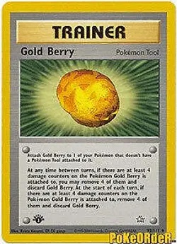 Pokemon Neo Genesis Trainer - Gold Berry Card 93/111 UNLIMITED EDITION NOT FIRST - Image 1