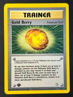 Gold Berry 93/111 1st Edition Neo Genesis WOTC - Pokemon Card Near Mint - Image 1