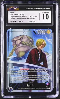 Sanji OP12-041 Leader Alt Art CGC 10 One Piece Legacy of the Master Parallel - Image 1