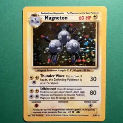 Pokemon TCG Magneton Base Set 9/102 Unlimited Holo Rare LP - Image 1