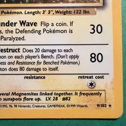 Pokemon TCG Magneton Base Set 9/102 Unlimited Holo Rare LP - Image 5