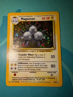 Magneton 9/102 Holo Unlimited Holo Rare Base Set Pokemon TCG LP - Image 1