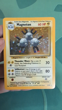 Magneton 9/102 Holo Unlimited Holo Rare Base Set Pokemon TCG LP - Image 2