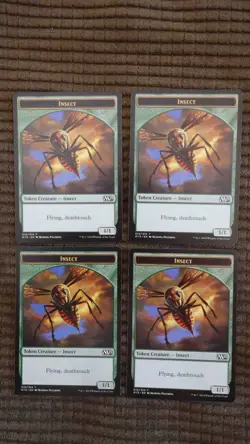 Magic: the Gathering / MtG Insect Token (1/1, Flying, Deathtouch) x4 M15 - Image 1