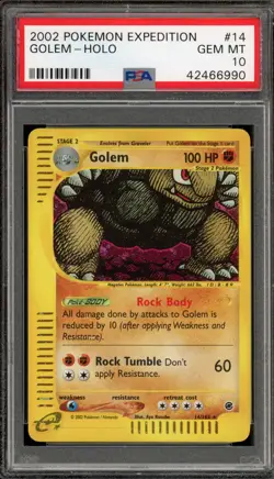Pokemon Golem Expedition Holo Rare #14 PSA 10 Gem Mint - Image 1