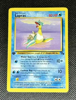 1999 1st Edition Lapras MP+ Non-Holo Rare Fossil 25/62 Vintage Pokemon TCG WOTC - Image 1