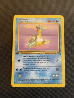 Lapras 25/62 Fossil 1st Edition Rare Non Holo 1999 Vintage Pokemon TCG - MP - Image 1
