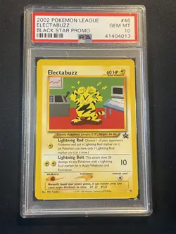 2002 Pokemon League Electabuzz #46 Black Star Promo Graded PSA 10 GEM Mint! - Image 1