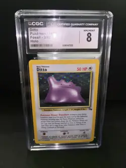 Ditto Fossil 3/62 CGC 8 NM/Mint Holo Vintage Pokemon Card 1999 - Image 1
