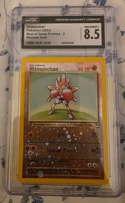 Hitmonchan Pokemon (2003) Bestof Game Promos -2 Reverse Holo CGC 8.5 NM/Mint - Image 1