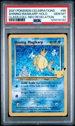 2021 POKEMON CELEBRATIONS CLASSIC COLLECTION #66 SHINING MAGIKARP-HOLO PSA 10 - Image 1
