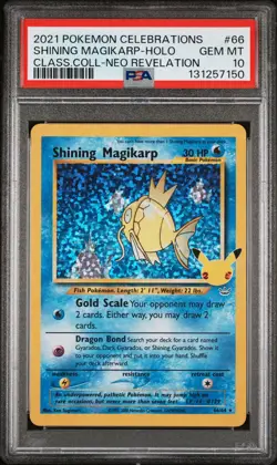 2021 POKEMON CELEBRATIONS CLASSIC COLLECTION #66 SHINING MAGIKARP-HOLO PSA 10 - Image 1