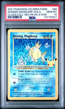 2021 POKEMON CELEBRATIONS CLASSIC COLLECTION #66 SHINING MAGIKARP-HOLO PSA 10 - Image 1