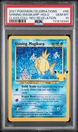 2021 POKEMON CELEBRATIONS CLASSIC COLLECTION #66 SHINING MAGIKARP-HOLO PSA 10 - Image 1
