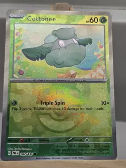 Cottonee - 007/131 Prismatic Evolutions Master Ball Reverse Holo - Pokemon TCG - Image 2