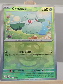 Cottonee - 007/131 Prismatic Evolutions Master Ball Reverse Holo - Pokemon TCG - Image 3