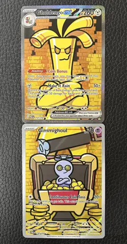 Gholdengo EX 252/182 + Gimmighoul 198 SET SIR Paradox Rift Pokemon Card NM/M - Image 1