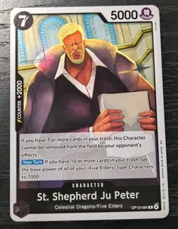 One Piece CCG St. Shepherd Ju Peter Carrying On His Will R Holo Card OP13-084 NM - Image 1