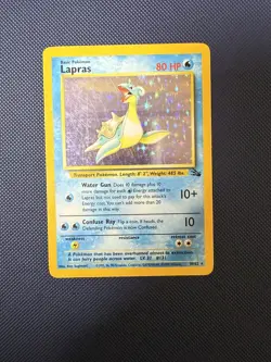 ⭐ Lapras 10/62 ⭐ Original Holo Rare Fossil Set Pokemon Card WOTC TCG 1999 - Image 1