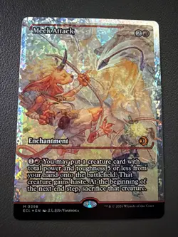 MTG Meek Attack (398) (Showcase) (Fracture Foil) Lorwyn Eclipsed Near Mint - Image 1