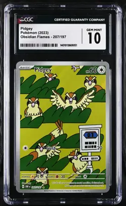 Pidgey #207/197 Pokemon Obsidian Flames 2023 CGC Gem Mint 10 - Image 1