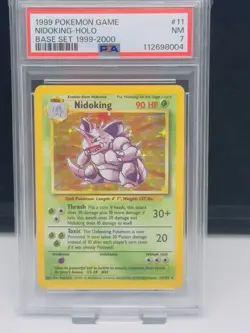 PSA 7 Nidoking 11/102 Base Set Holo Pokemon Card 1999-2000 4th Print Low POP - Image 1